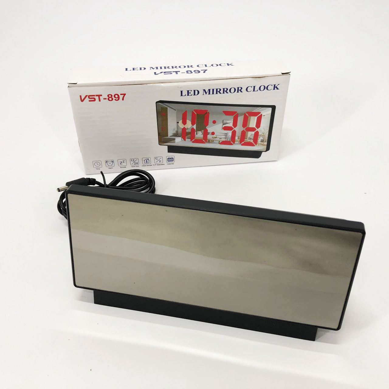 Часы электронные с зеркальным дисплеем VST-888-5, Часы электронные настольные светящиеся vst