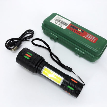 Фонарик 623-TG+COB, Переносной ручной мощный фонарь, Портативный светодиодный фонарь с зарядкой
