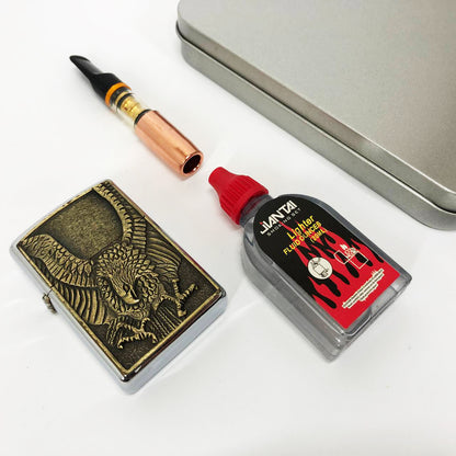 Зажигалка бензиновая в подарочной коробке N13, подарочные прикольные зажигалки, подарок зажигалка парню