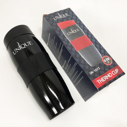 Термокружка UNIQUE UN-1073 0.38 л, Термос для питьевой воды туристический. Цвет: черный