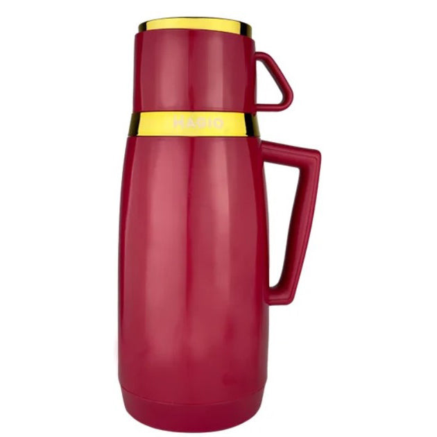 Термос Magio MG-1050R со стеклянной колбой, Термос для питьевой воды, Термос из нержавейки. Цвет: красный