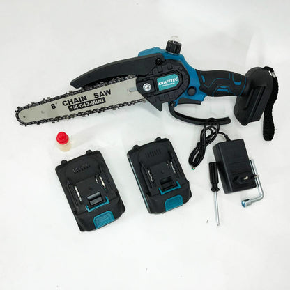 Аккумуляторная цепная мини пила 20 см в кейсе Krafftec (36V 4 Ач) + 2 аккумулятор и индикатором заряда