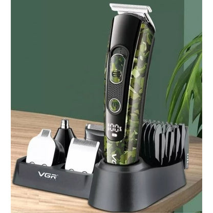 Машинка для стрижки волос, носа, бороды, бритва VGR V-102 5в1 беспроводной триммер с дисплеем