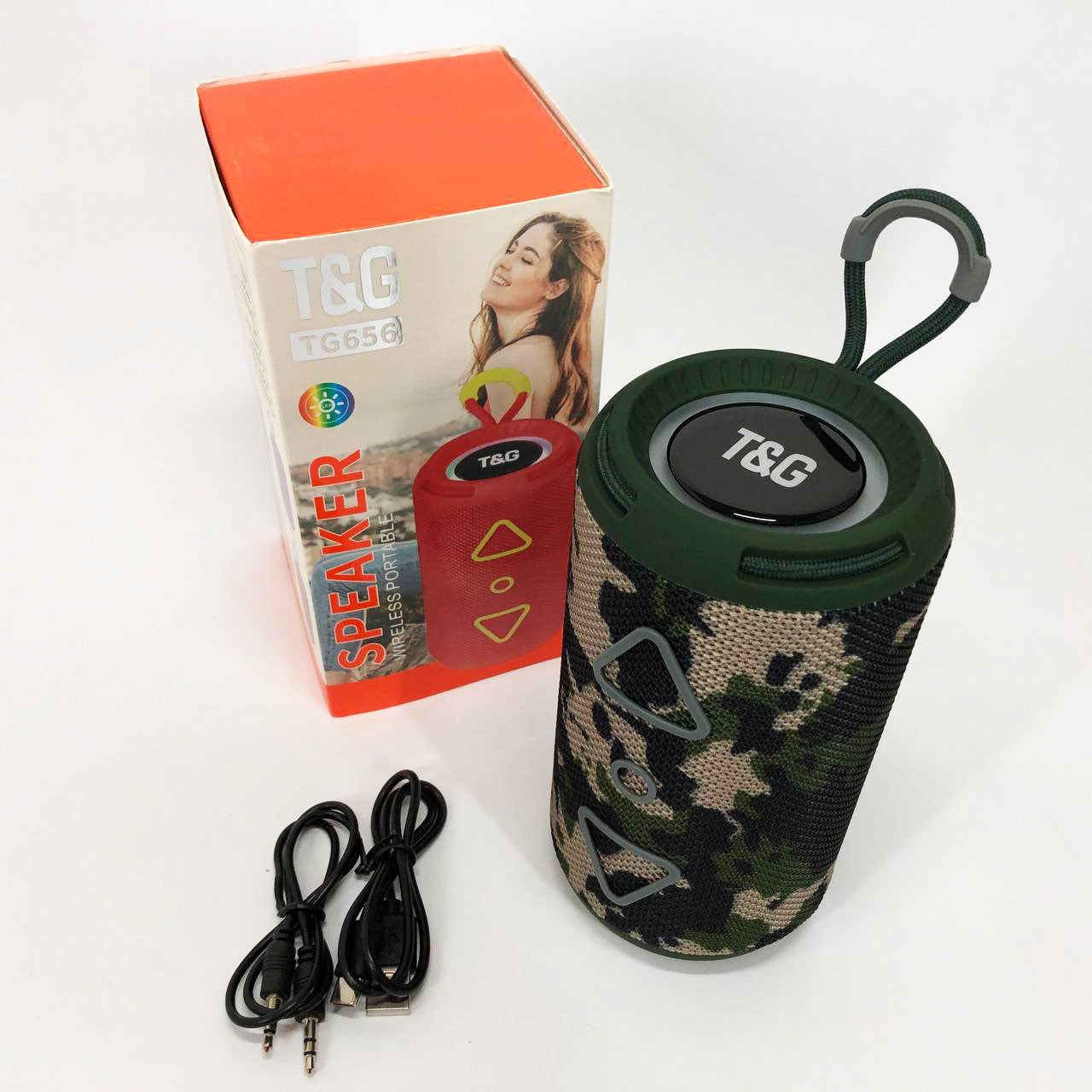 Bluetooth колонка портативная TG656 FM-радио, Громкая колонка для вечеринки. Цвет: камуфляж