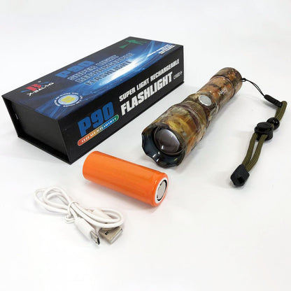 Фонарик ручной тактический Bailong BL-P511M-P90 камуфляж, супер яркий фонарик, мощный карманный фонарик