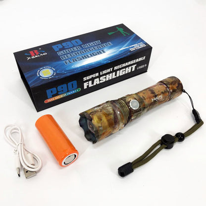 Фонарик ручной тактический Bailong BL-P511M-P90 камуфляж, супер яркий фонарик, мощный карманный фонарик