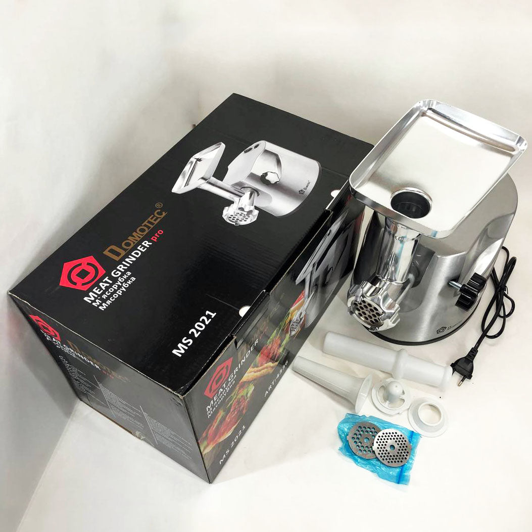 Профессиональная мясорубка DOMOTEC MS-2021S из нержавеющей стали 3000 Вт, мясорубка электрическая металл