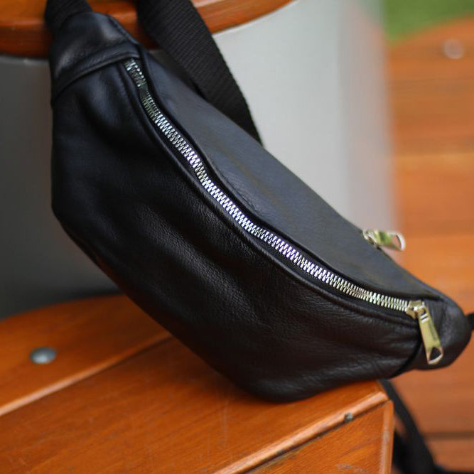 Бананка кожаная. Сумка на пояс из кожи, Универсальная сумка нагрудная, Практичная сумка на пояс