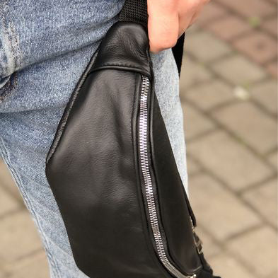 Бананка кожаная. Сумка на пояс из кожи, Универсальная сумка нагрудная, Практичная сумка на пояс