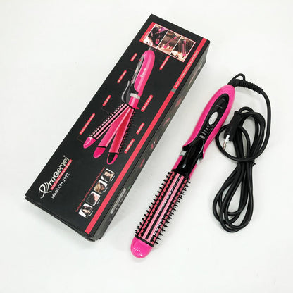 Плойка-утюжок 3в1 Gemei GM-2922, Современные щипцы для завивки волос, Прибор для завивки. Цвет: розовый