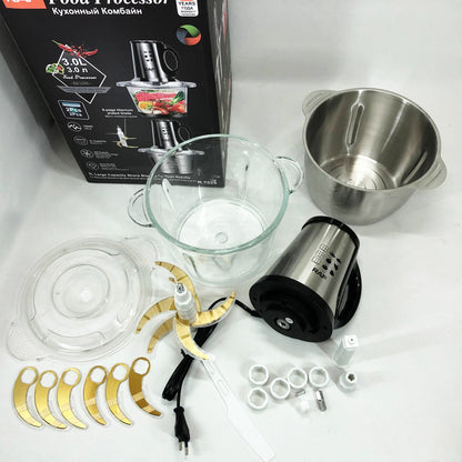 Блендер-измельчитель RAF R.7028 2 в 1, 300 Вт, 2 чаши, Бытовой мощный измельчитель продуктов