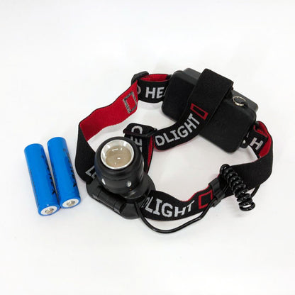 Фонарь налобный светодиодный водонепроницаемый с 2 аккумуляторами Bailong BL-T06B-P90, головной фонарик