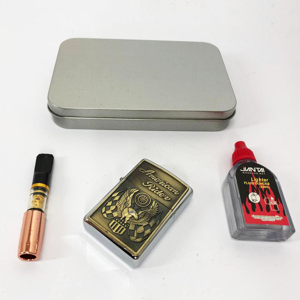 Зажигалка бензиновая в подарочной коробке N4, зажигалка в подарочном футляре, подарок зажигалка парню