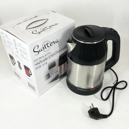 Электрочайник Suntera EKB-326S, хороший электрический чайник, электронный чайник. Цвет: серебряный
