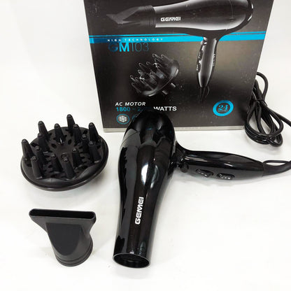 Професійний фен Gemei GM-103 2200Вт для сушіння укладання волосся режими швидкості, температури, сенсор