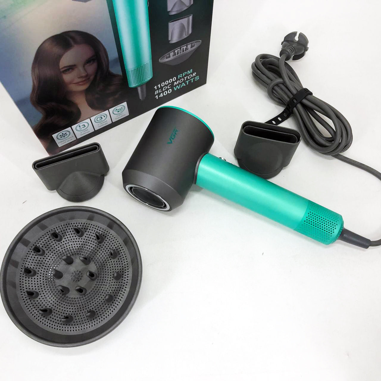 Фен професійний VGR V-440. Цвет: зеленый