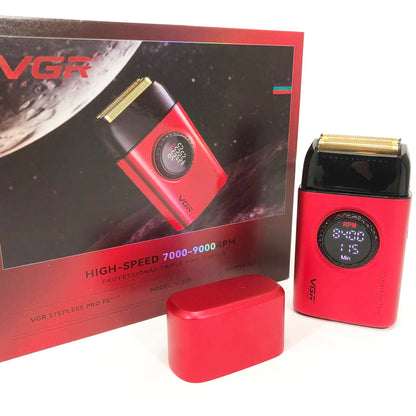 Электробритва VGR V-378 RED шейвер, двойное лезвие + триммер, регулировка мощности 7000-9000 RPM
