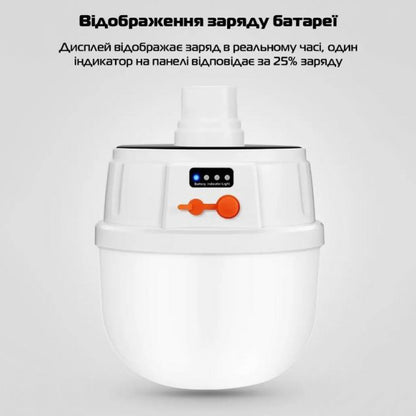 Аккумуляторная кемпинговая LED лампа светильник с солнечной панелью 5 режимов до 8 часов X-Balog BL-2025