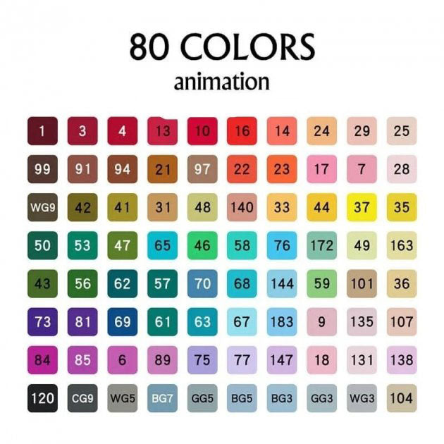 Двусторонние маркеры touch, двусторонние маркеры 80 шт, Професиональные маркеры для графики и живописи