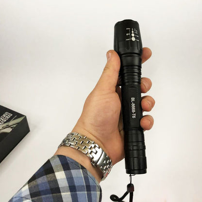 Фонарь ручной с красным диффузором Police 8668-T6, качественный фонарик, мощный ручной фонарик