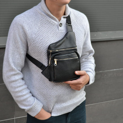 Тактична шкіряна сумка з натуральної шкіри, кроссбоді, месенджер чоловічий