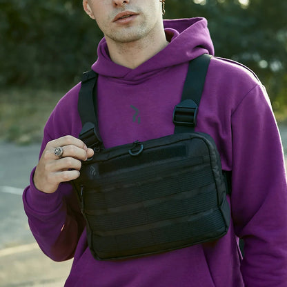 Тактична сумка нагрудна з Cordura 1000D, чоловіче розвантаження чорна