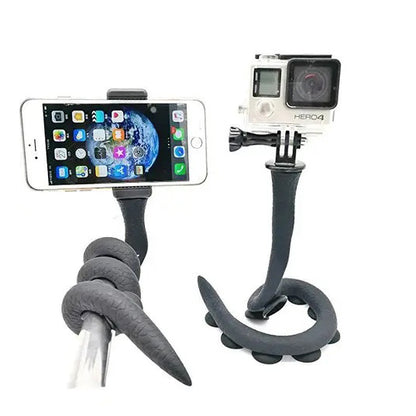 Гибкий держатель для телефона с присосками универсальный Cute Worm Lazy Holder. Цвет: черный