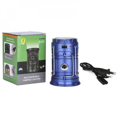 Туристический фонарь-лампа на солнечной батарее с функцией павербанка CAMPING MH-5800T. Цвет: синий