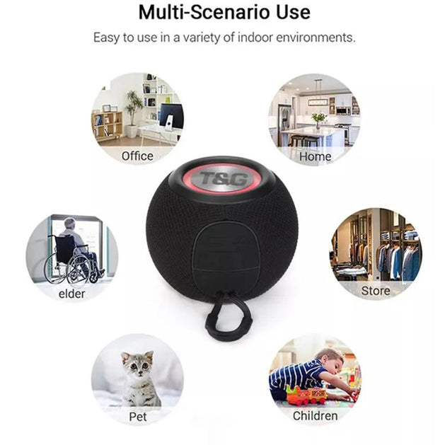 Беспроводная мощная колонка TG337 с Bluetooth, RGB-подсветкой и радио. Цвет: черный