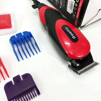 Машинка Gemei GM-1023 для стрижки животных с 4 насадками для любого типа шерсти + ножницы и расческа-гребешок