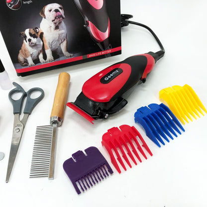 Машинка Gemei GM-1023 для стрижки животных с 4 насадками для любого типа шерсти + ножницы и расческа-гребешок
