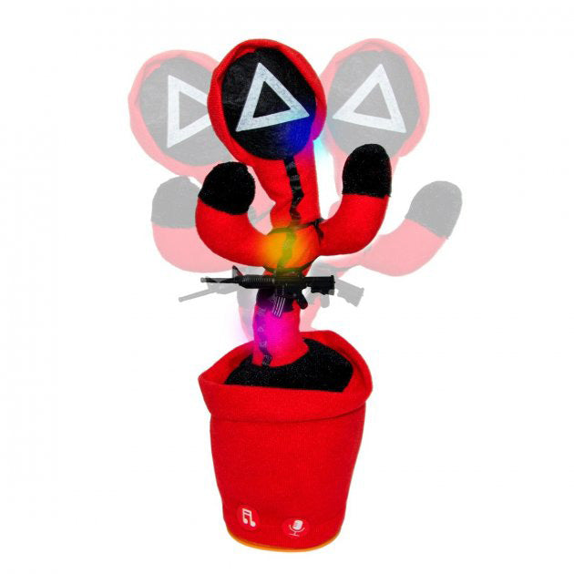 Интерактивная детская игрушка танцующий кактус Игра в кальмара поет танцует светится на аккумуляторе