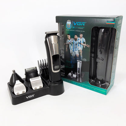 Набор для стрижки VGR 5 в 1 V-111, 9 насадок, Аккумуляторный универсальный триммер для стрижки