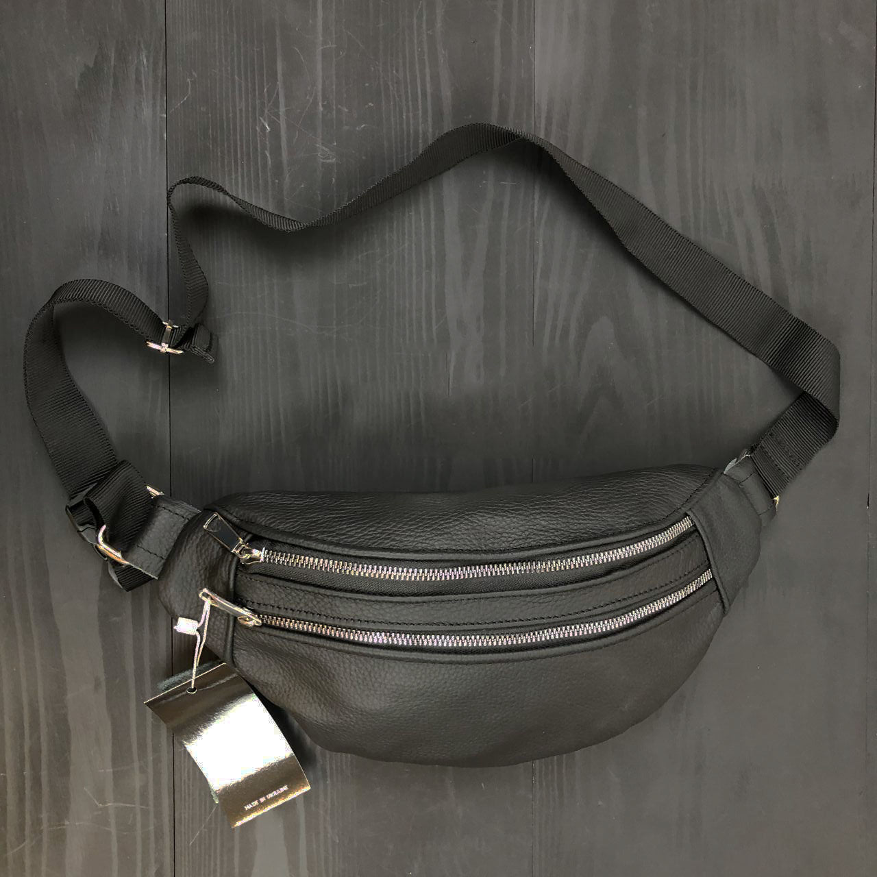 Качественная бананка из натуральной кожи, сумка мужская - женская кожаная барсетка.