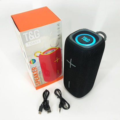 Портативная Bluetooth колонка TG654 8W с подсветкой, аккумуляторная колонка для музыки. Цвет: черный