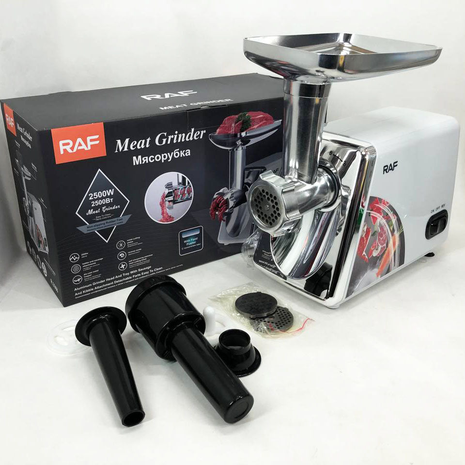 Электрическая мясорубка RAF R.3368 2500W Нержавеющая сталь, мясорубка электрическая металл