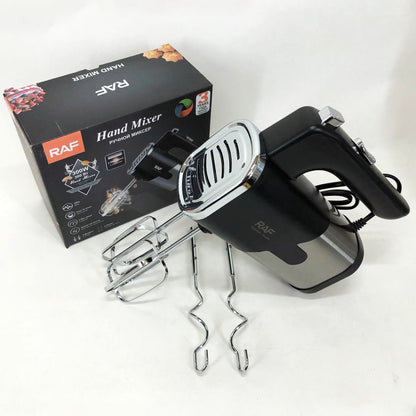 Миксер ручной на кухню RAF R-6630 5 скоростей 2 насадки 300 W, двухвенчиковый миксер, миксер для взбивания