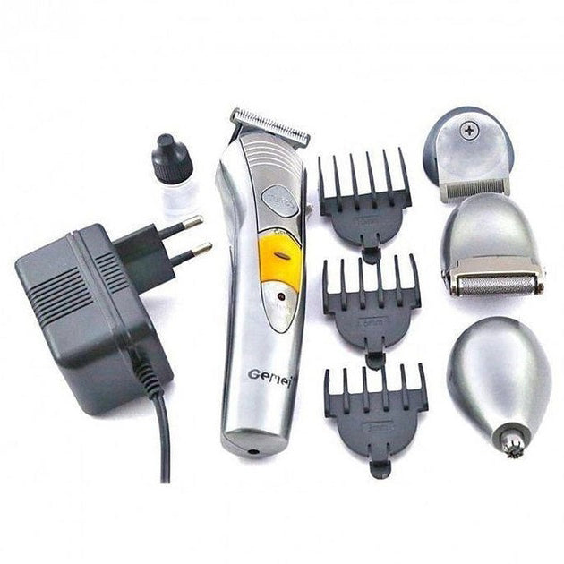 Набор для стрижки Pro Gemei GM-580 триммер 7в1 для стрижки волос, бритья бороды, для носа и ушей, стайлер