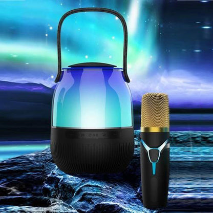 Портативная колонка XM-A68 с RGB подсветкой и микрофоном, Bluetooth микрофон для караоке