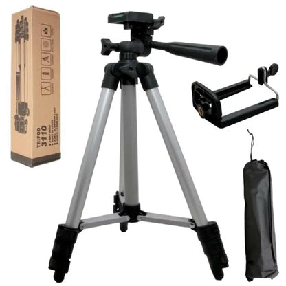 Штатив для телефона и фотоаппарата Tripod 3110 PRO портативный трипод 0,35-1.02м высота. Цвет: серебряный