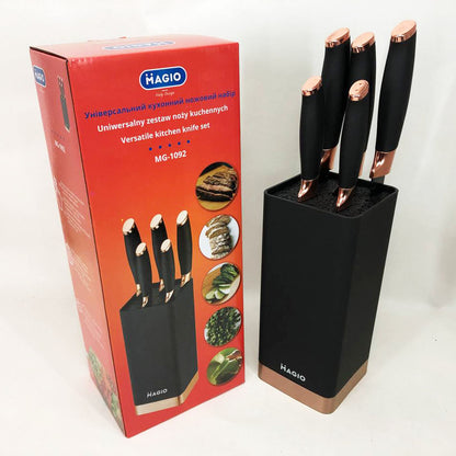 Универсальный кухонный ножевой набор Magio MG-1092 5 шт, набор ножей для кухни, набор кухонных ножей