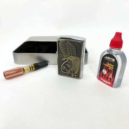 Зажигалка бензиновая в подарочной коробке N10, подарочные прикольные зажигалки, подарок зажигалка парню