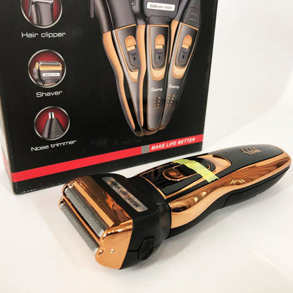 Электробритва сеточная и триммер для бороды GEMEI/Geemy GM-595 с аккумулятором. Цвет: золотой