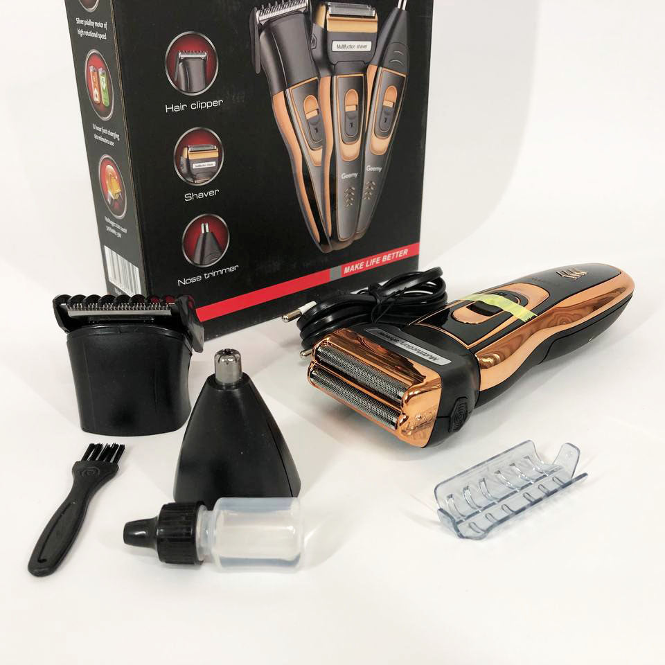 Электробритва сеточная и триммер для бороды GEMEI/Geemy GM-595 с аккумулятором. Цвет: золотой