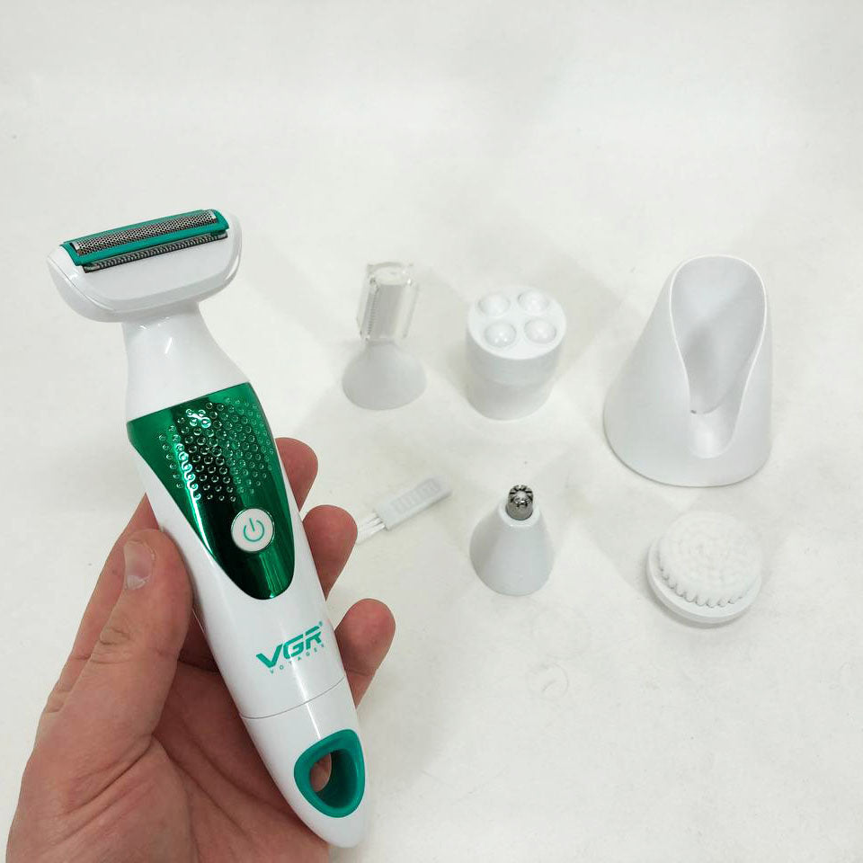 Набор VGR V-720 5 в 1 для ухода, триммер для носа, бровей, тела, устройство для чистки лица, массажер