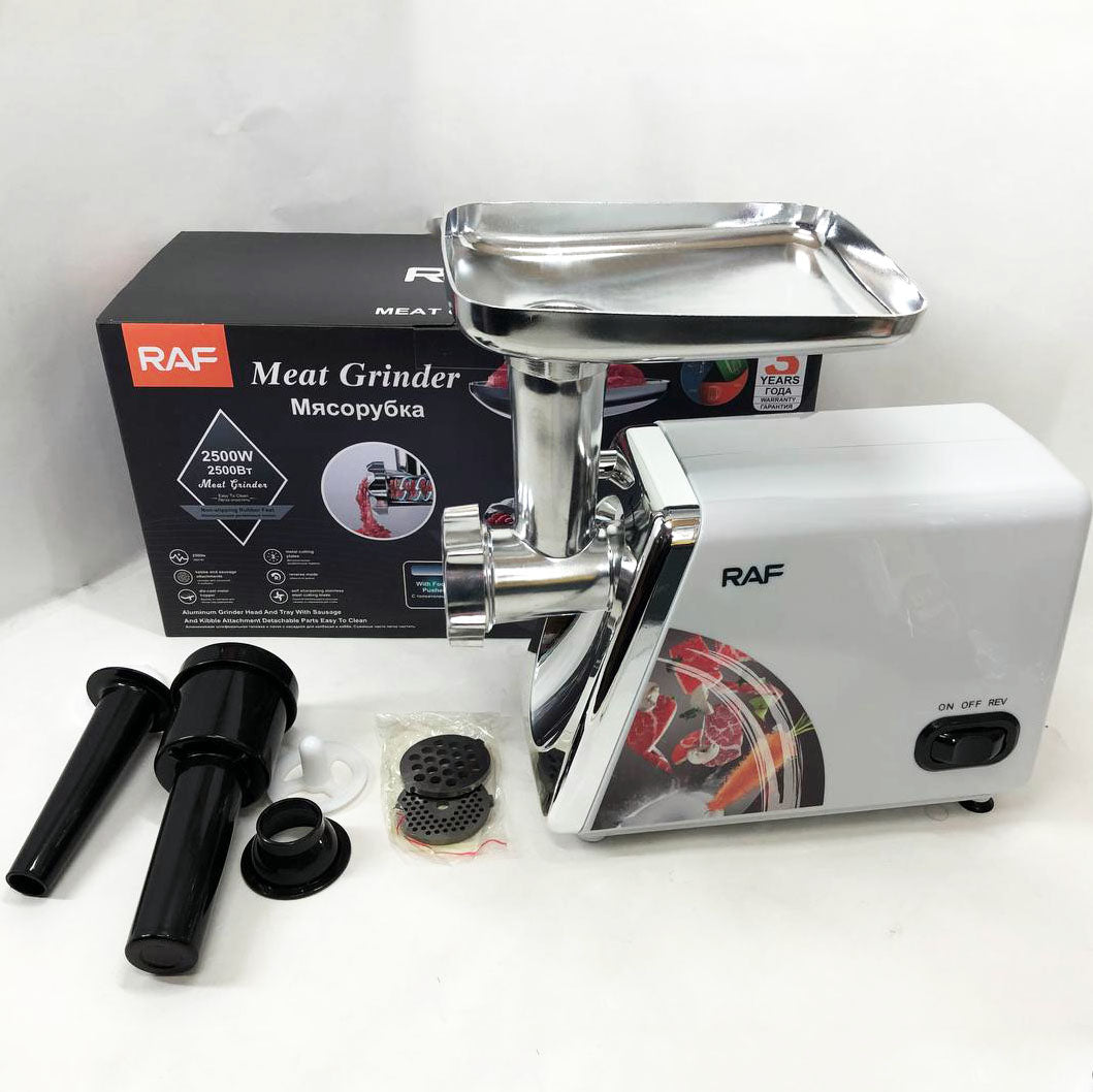 Электрическая мясорубка RAF R.3368 2500W Нержавеющая сталь, мясорубка электрическая металл