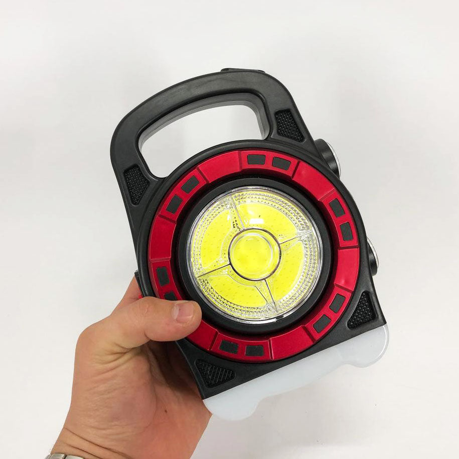 Переносной фонарь прожектор 6678С-3LED+5COB с солнечной панелью и функцией Power Bank, ручной прожектор