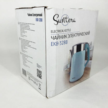 Электрочайник Suntera EKB-328B 2 Л, стильный электрический чайник, бесшумный чайник, электронный чайник