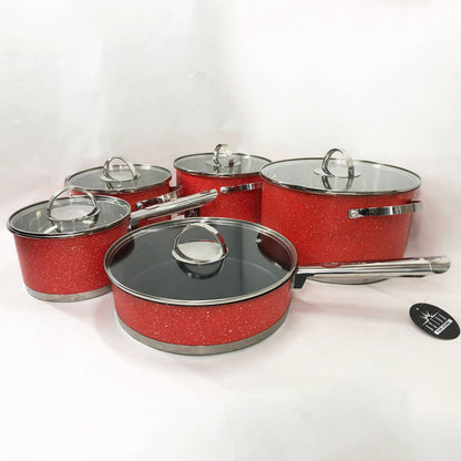 Набор посуды 10 предметов ASTRA A-2510, набор кастрюль с антипригарным покрытием, хорошие кастрюли