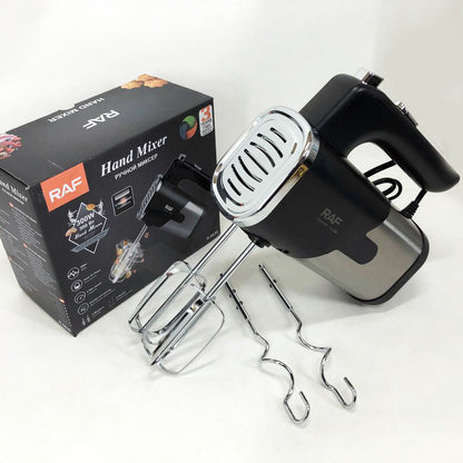 Миксер ручной на кухню RAF R-6630 5 скоростей 2 насадки 300 W, двухвенчиковый миксер, миксер для взбивания